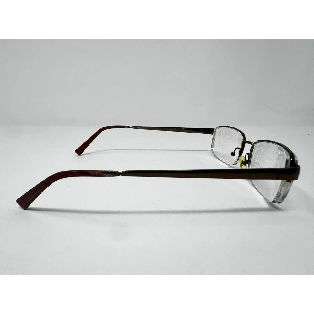 Enhance 3777 Brown Metal Semi Rimless Eyeglass Frames 55-17-145
